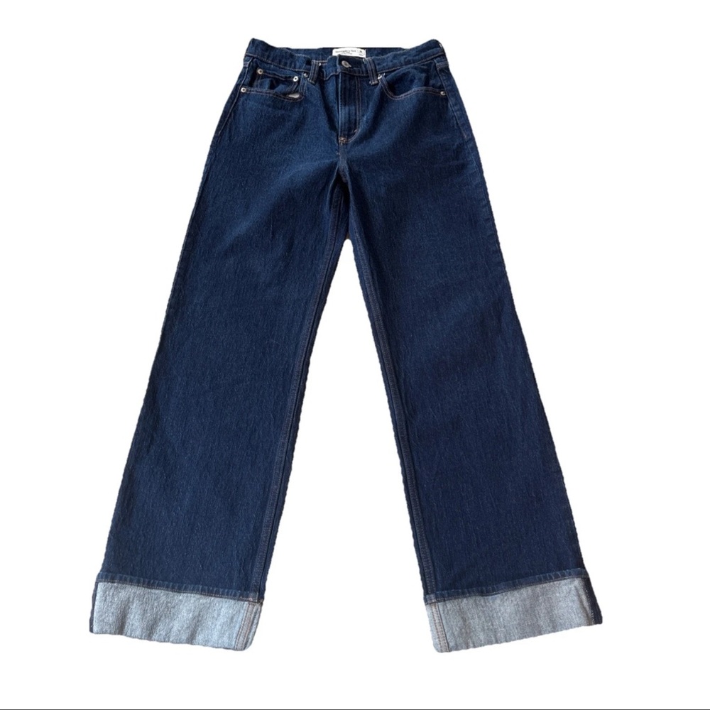 Abercrombie & Fitch Vintage Comfort Stretch High Rise Denim 90s Dark Wash Jeans